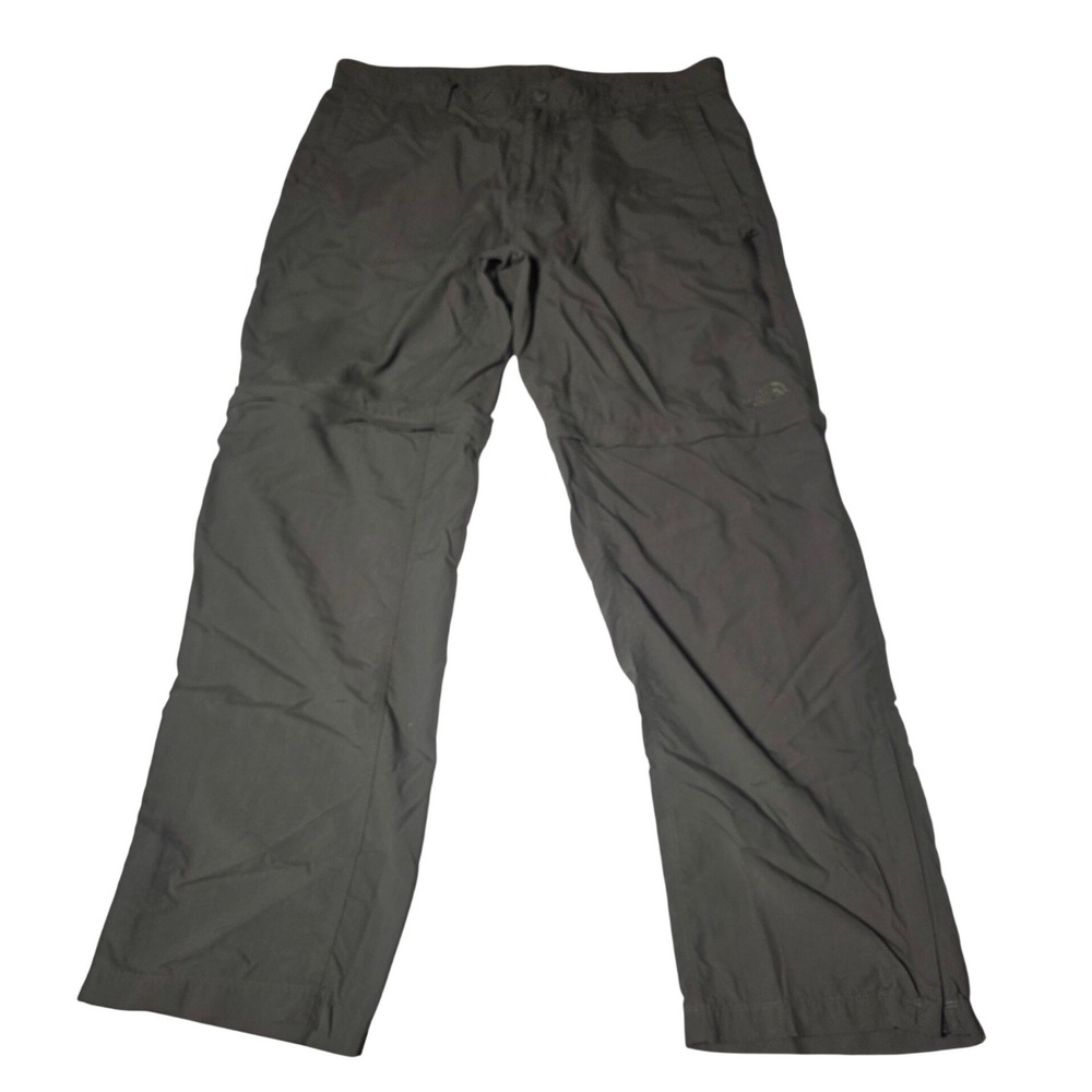 The North Face Mens Convertible Hiking Pants Olive Green Ripstop Zip Off XL